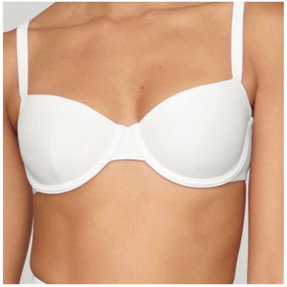CUUP The Balconette Swim Top White Underwire Size 6